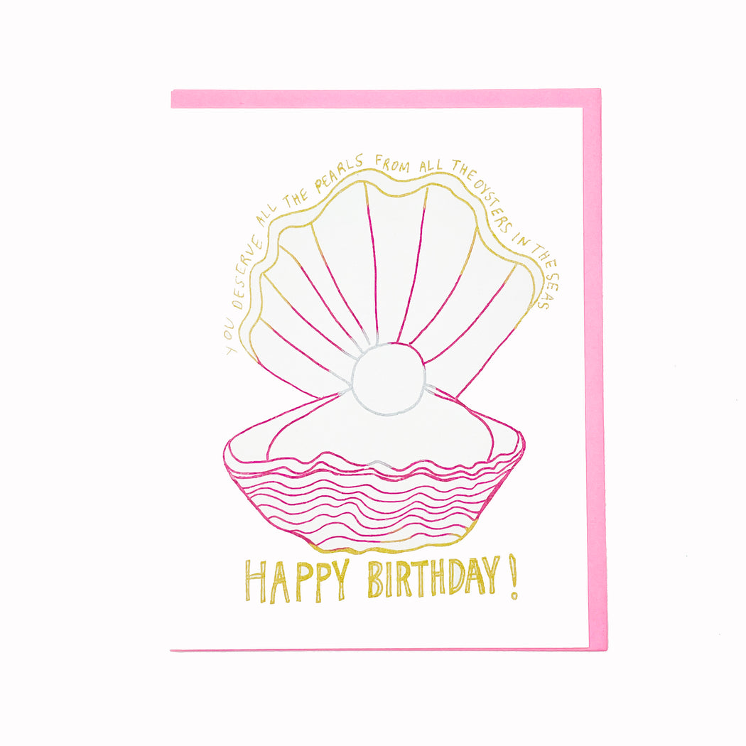 YOU DESERVE ALL THE PEARLS BIRTHDAY CARD