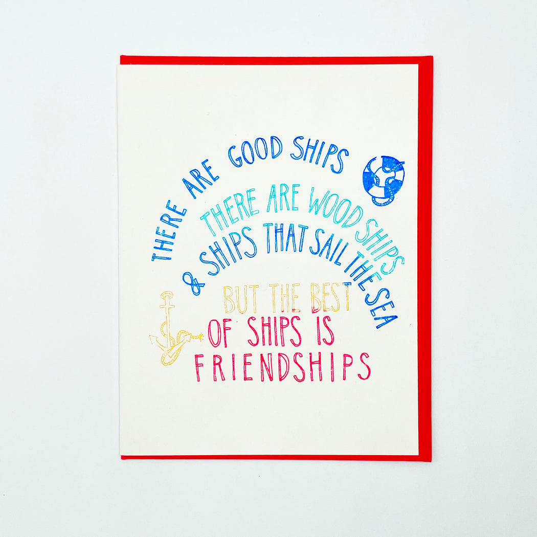 BEST OF SHIPS IS FRIENDSHIPS CARD