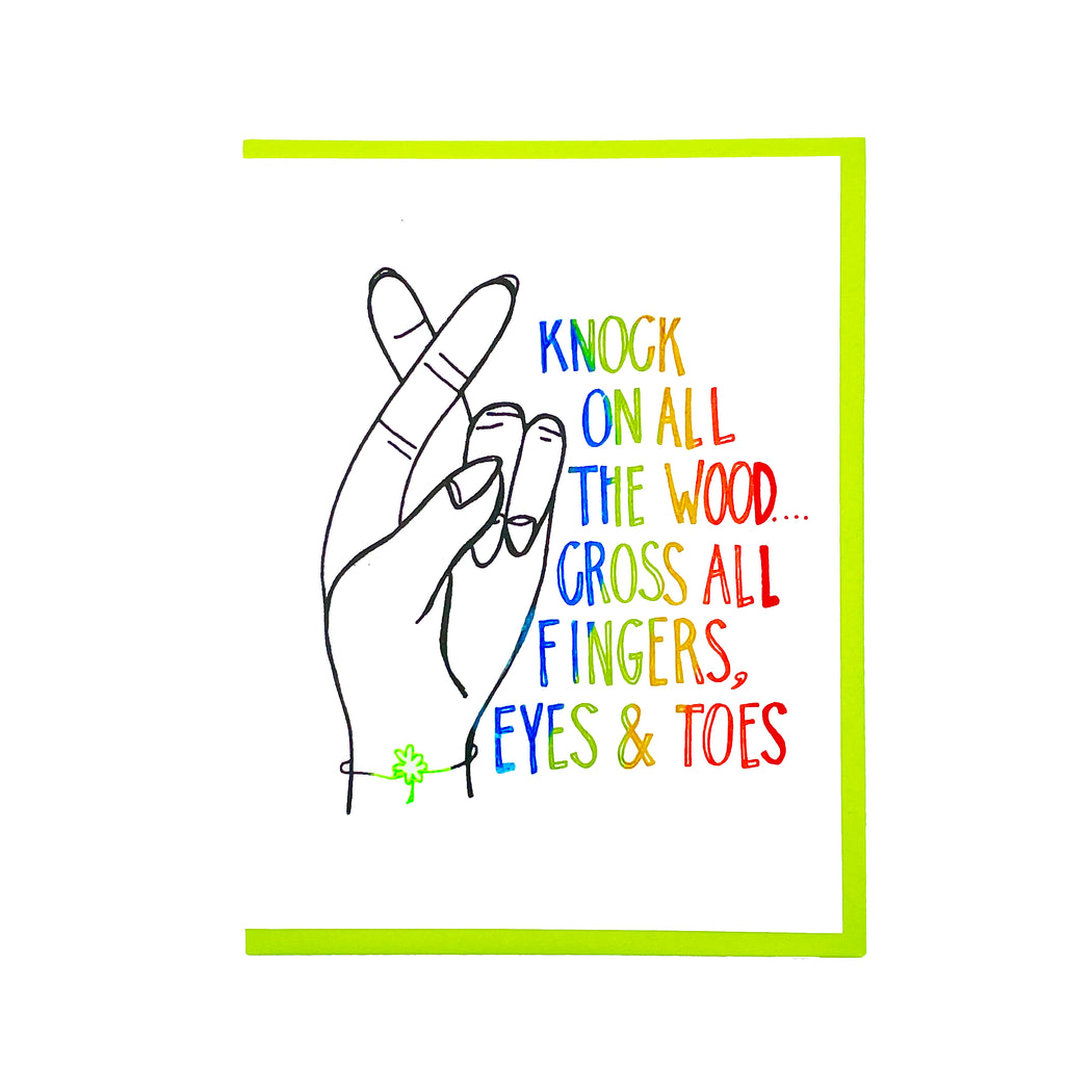 FINGERS CROSSED GOOD LUCK CARD