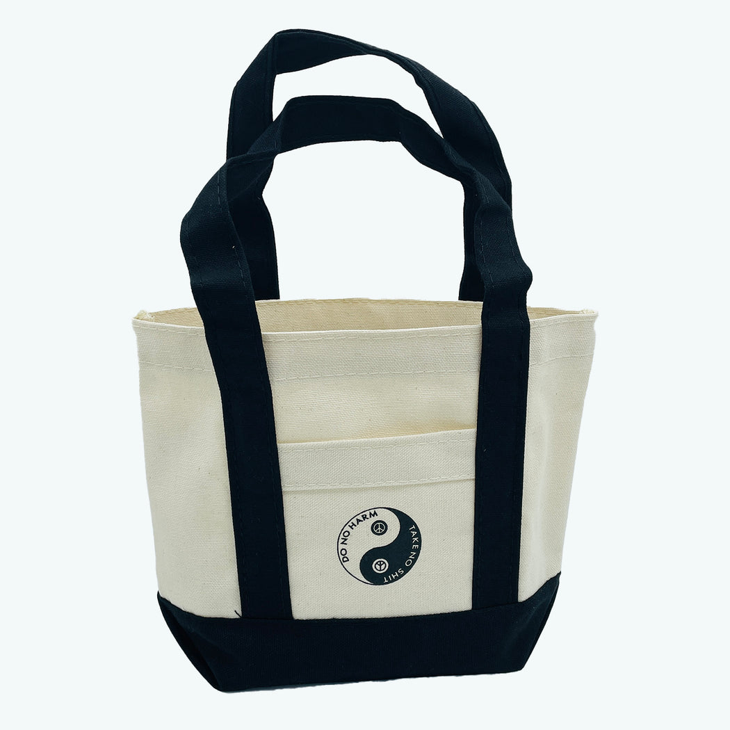 DO NO HARM TAKE NO SHIT MINI BOAT TOTE BAG