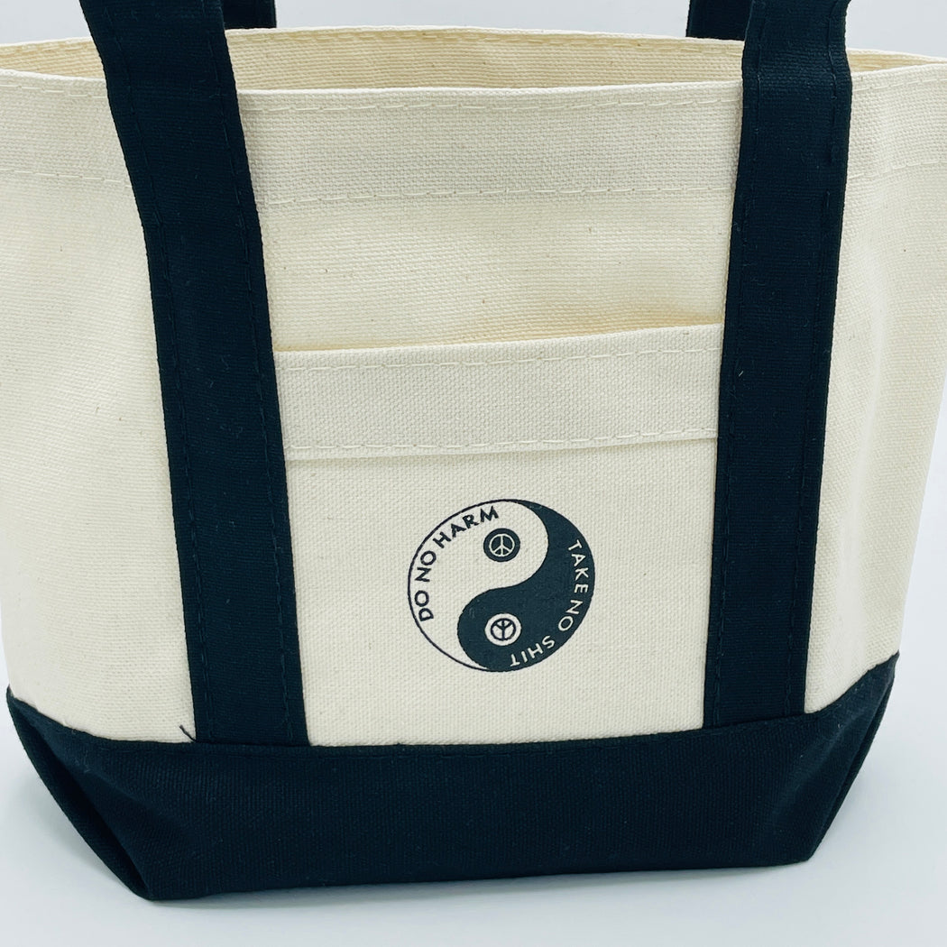 DO NO HARM TAKE NO SHIT MINI BOAT TOTE BAG