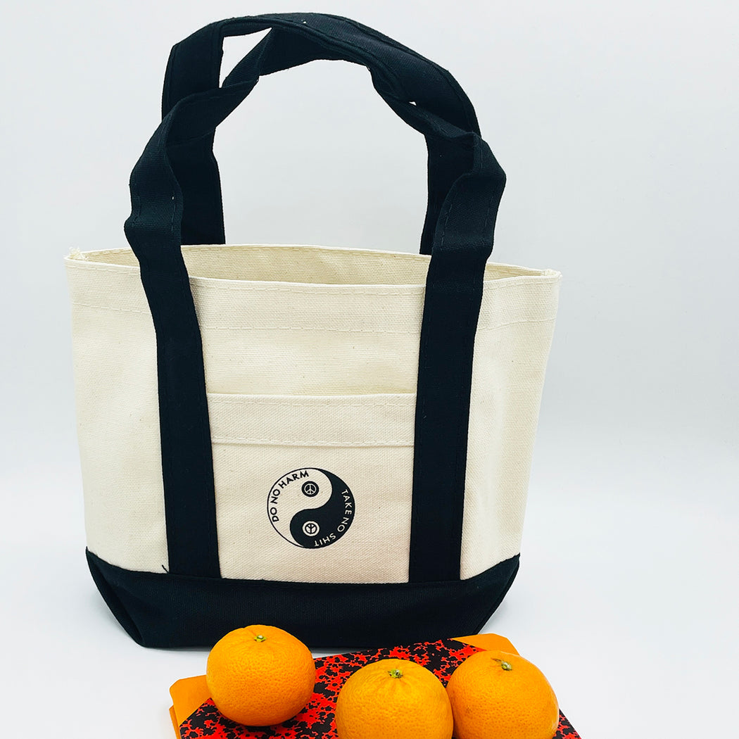 DO NO HARM TAKE NO SHIT MINI BOAT TOTE BAG