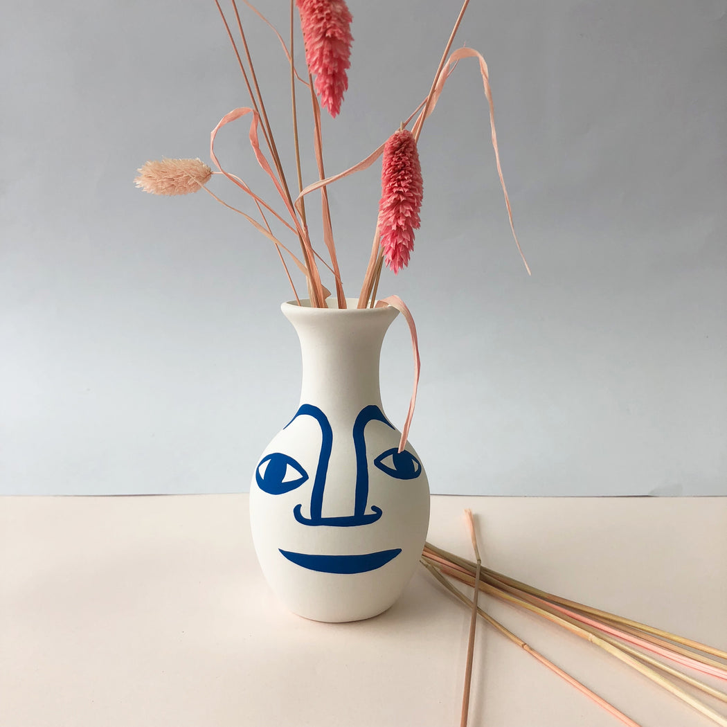 VASE - FACE BLUE