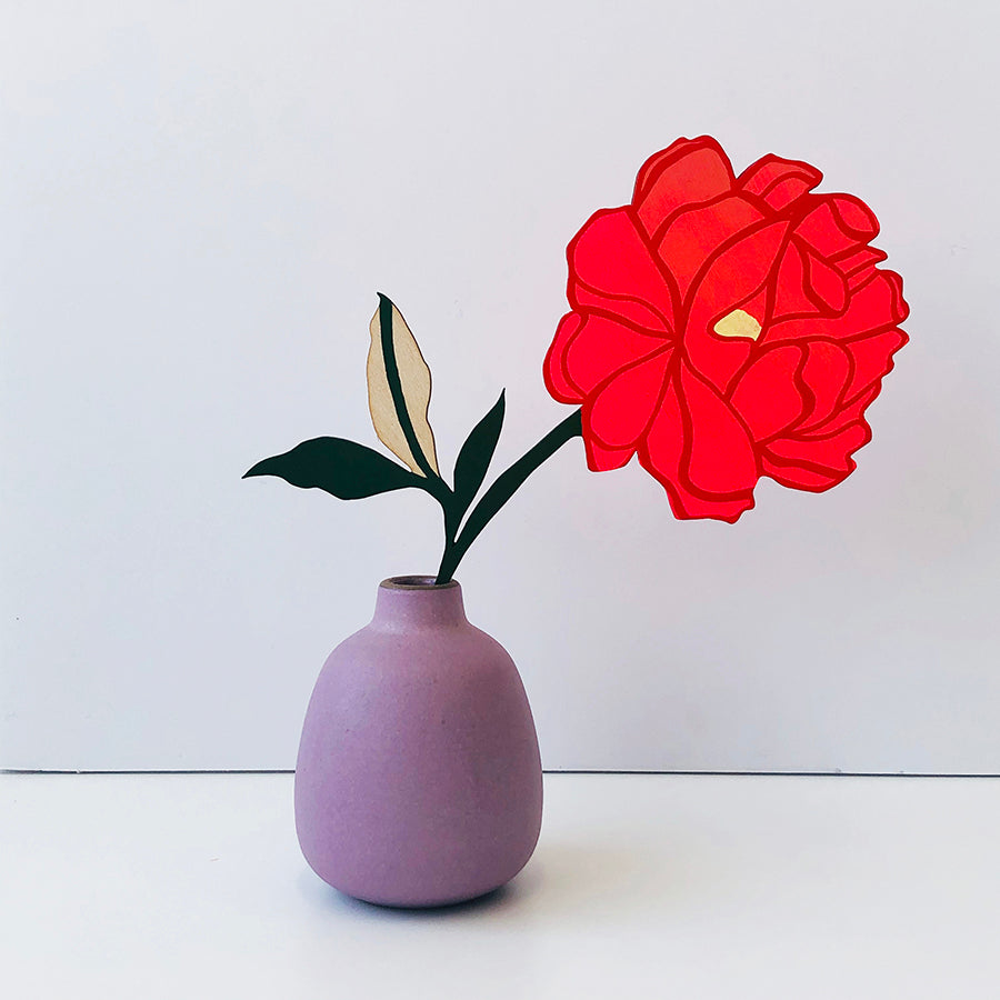 FOREVER FLOWER - PEONY - CORAL RED