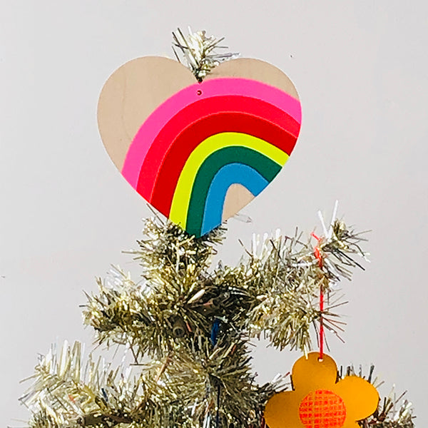 TREE TOPPER - RAINBOW HEART