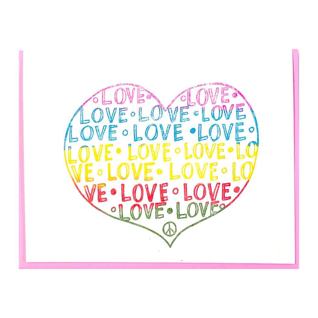 LOVE LOVE LOVE HEART CARD