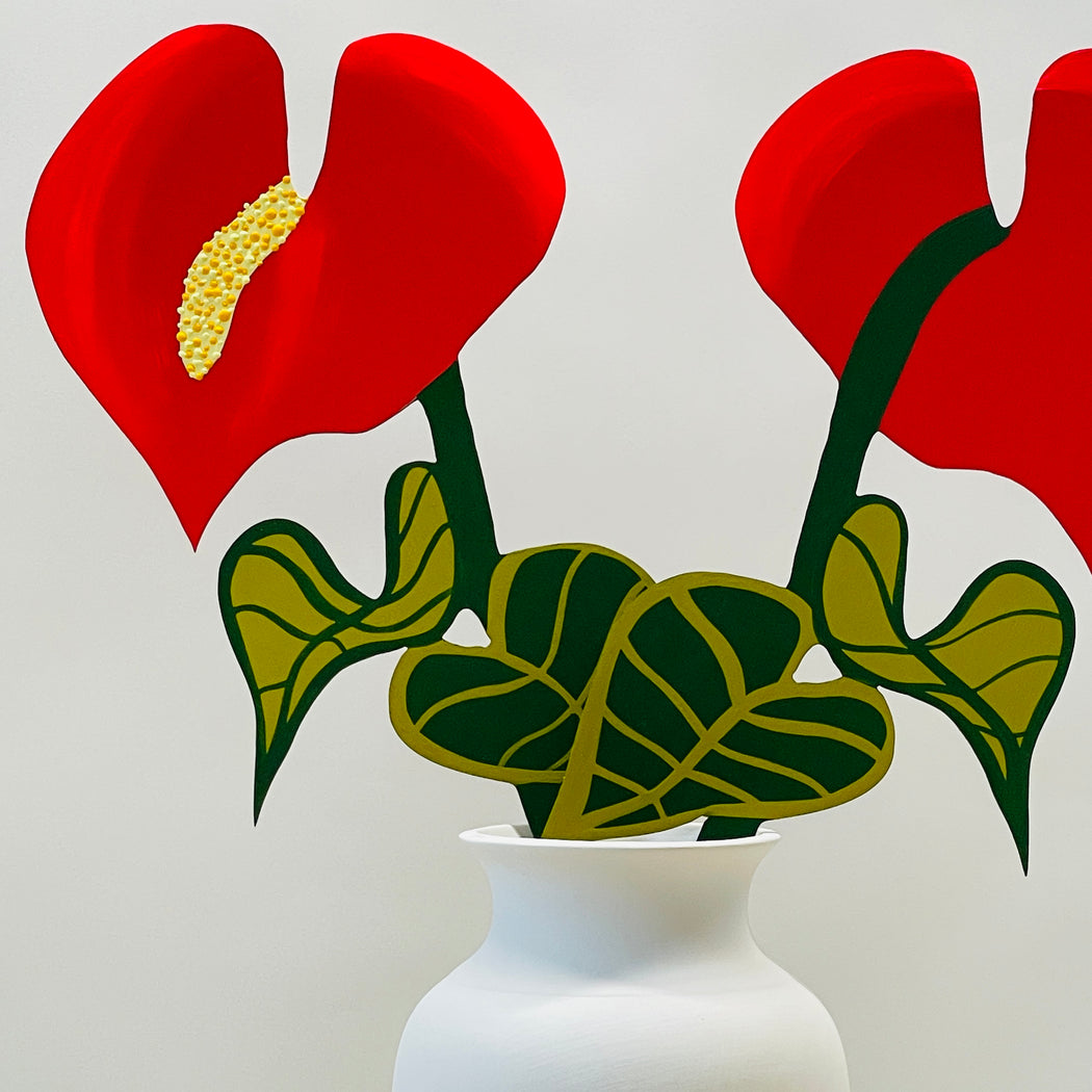 FOREVER FLOWER - ANTHURIUM WITH LEAVES