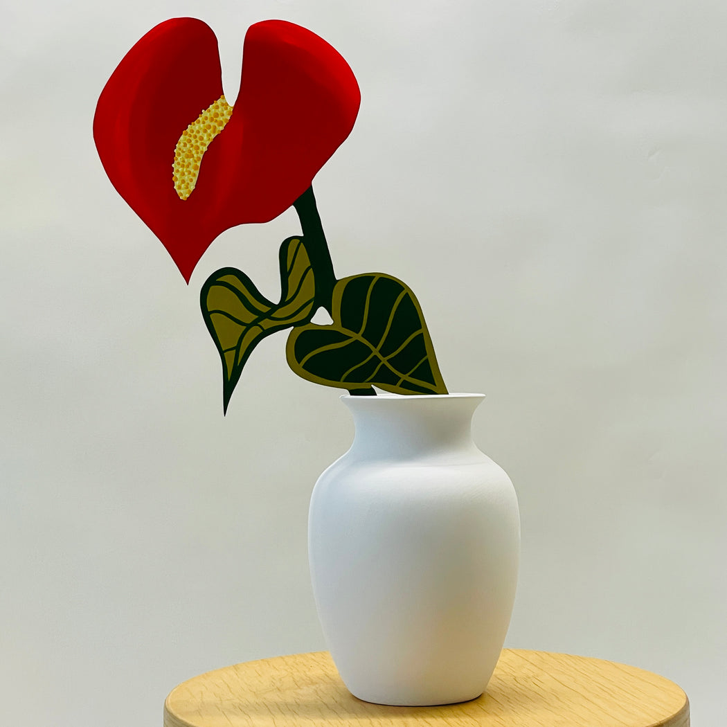 FOREVER FLOWER - ANTHURIUM WITH LEAVES