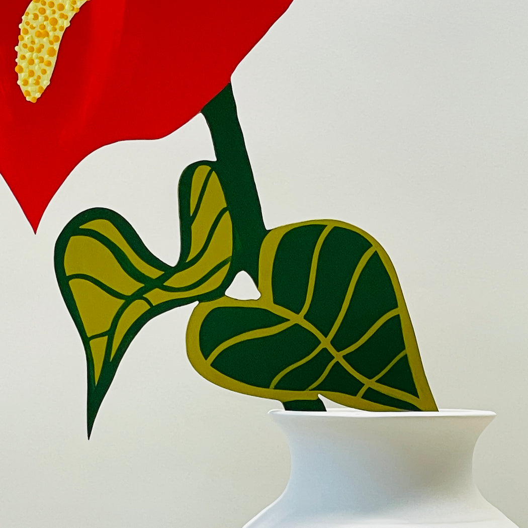 FOREVER FLOWER - ANTHURIUM WITH LEAVES