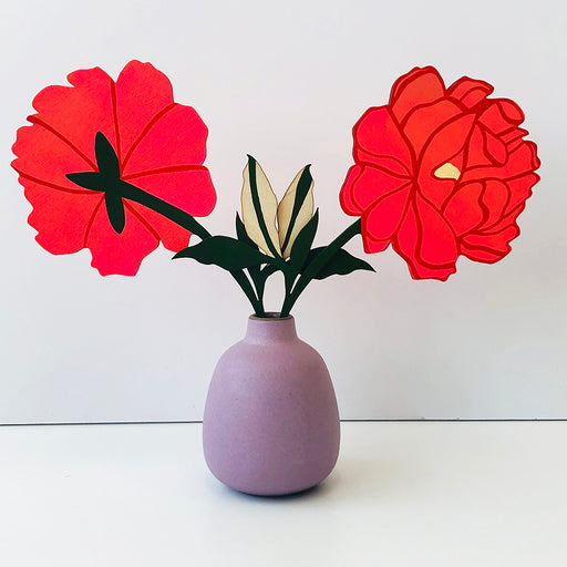 FOREVER FLOWER - PEONY - CORAL RED